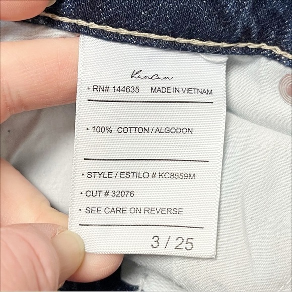 KanCan Bernice High Rise Boyfriend Jeans 3 25 distressed ripped raw hem dark - Picture 9 of 15